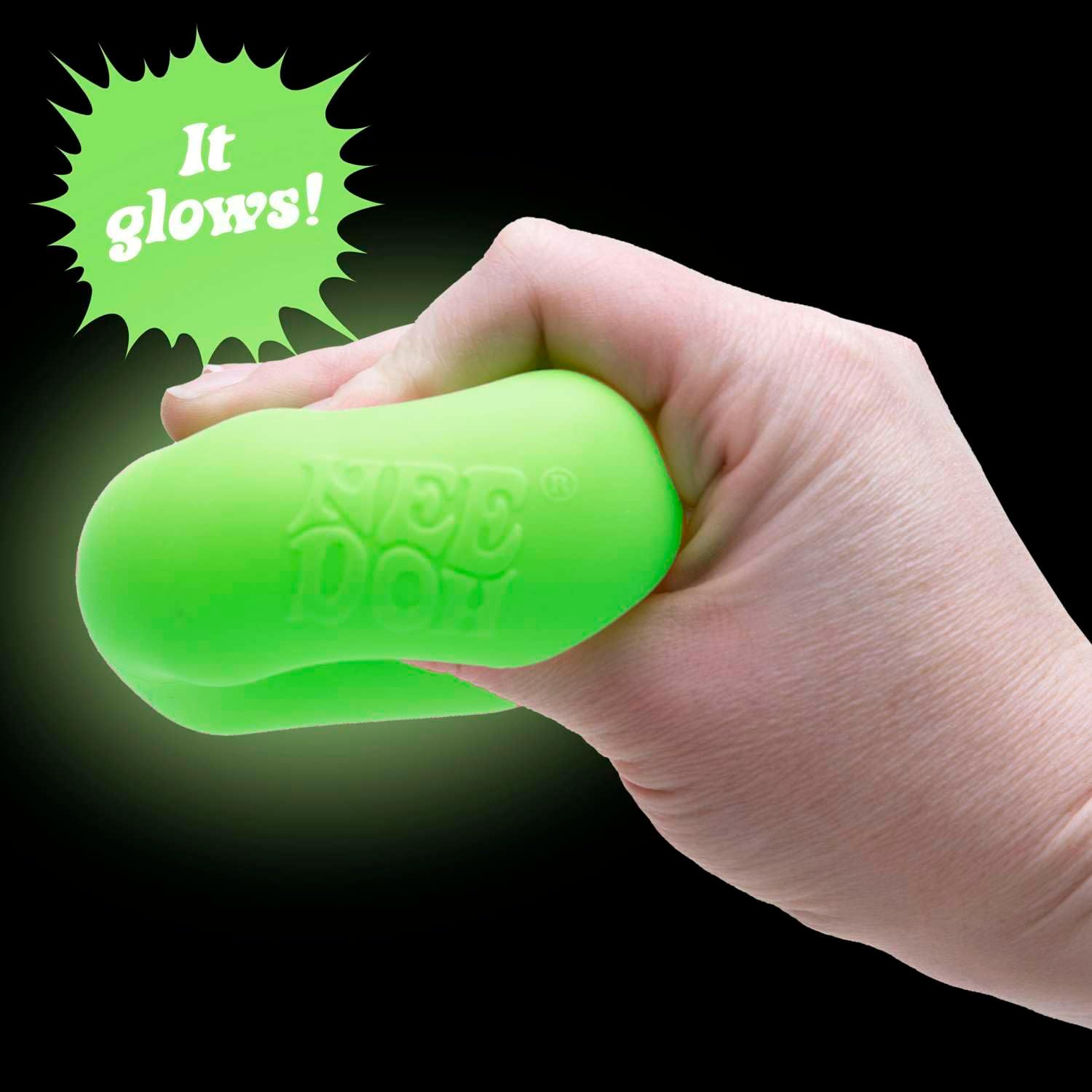 Schylling NeeDoh Nice Cube Glow - Squeeze Toy with a Super Solid Squish